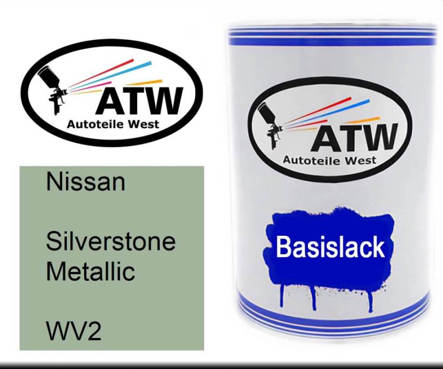 Nissan, Silverstone Metallic, WV2: 500ml Lackdose, von ATW Autoteile West.